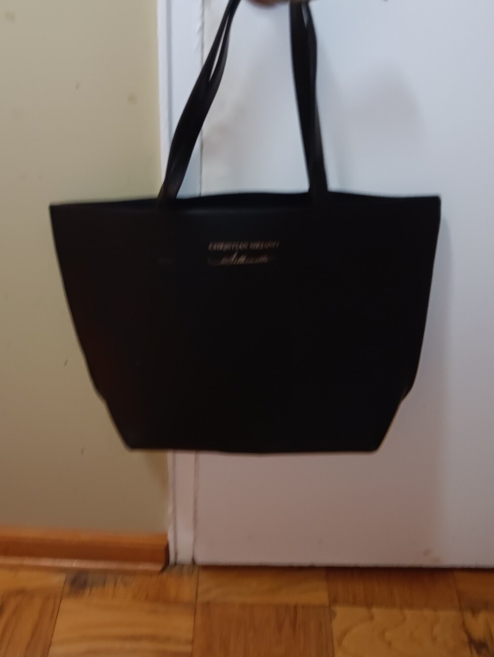 Christian Siriano Sleek Black Tote with Logo Accent - Picture 7 of 9